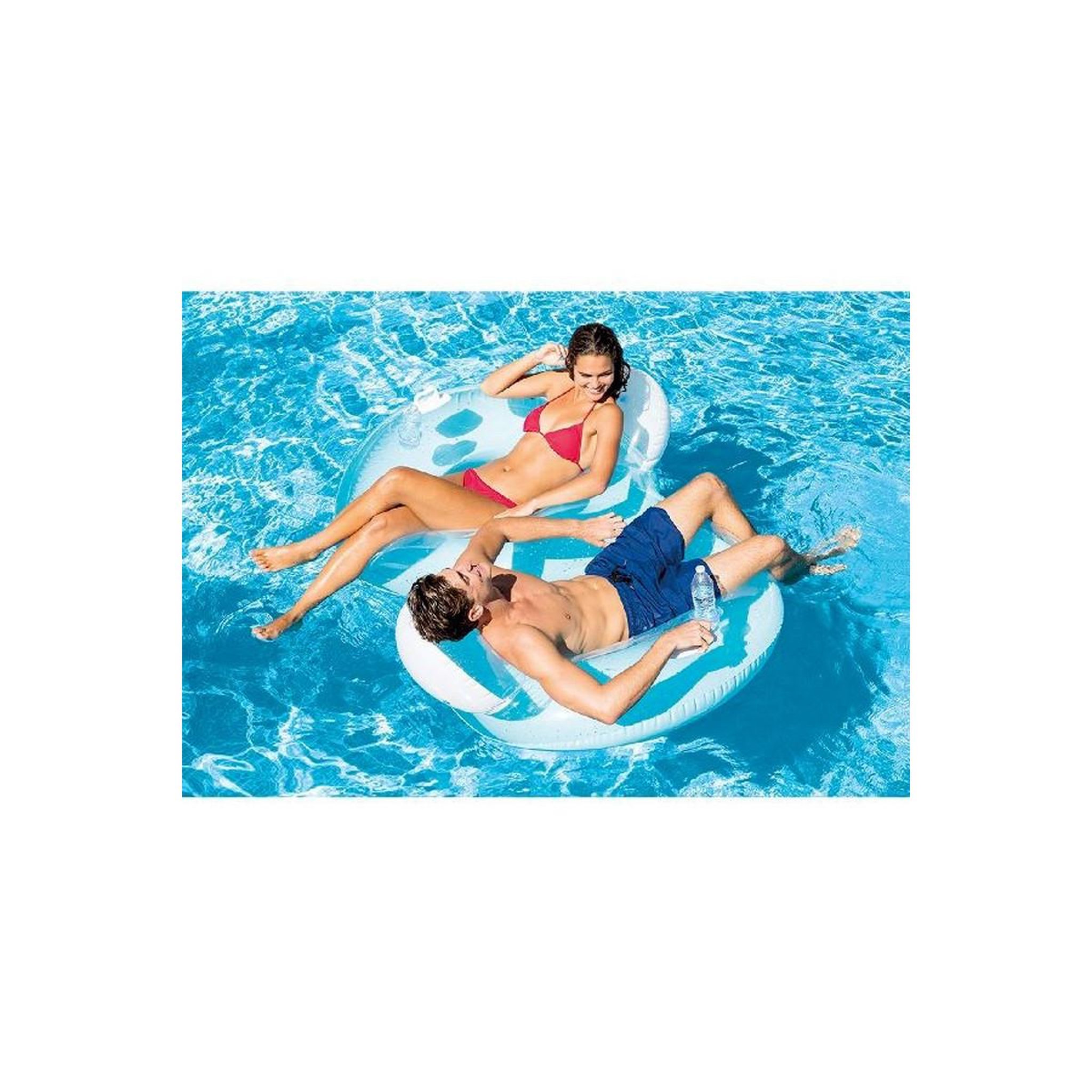 Voir la diapositive 2 : INTEX Fauteuil gonflable  double  198cm bleu