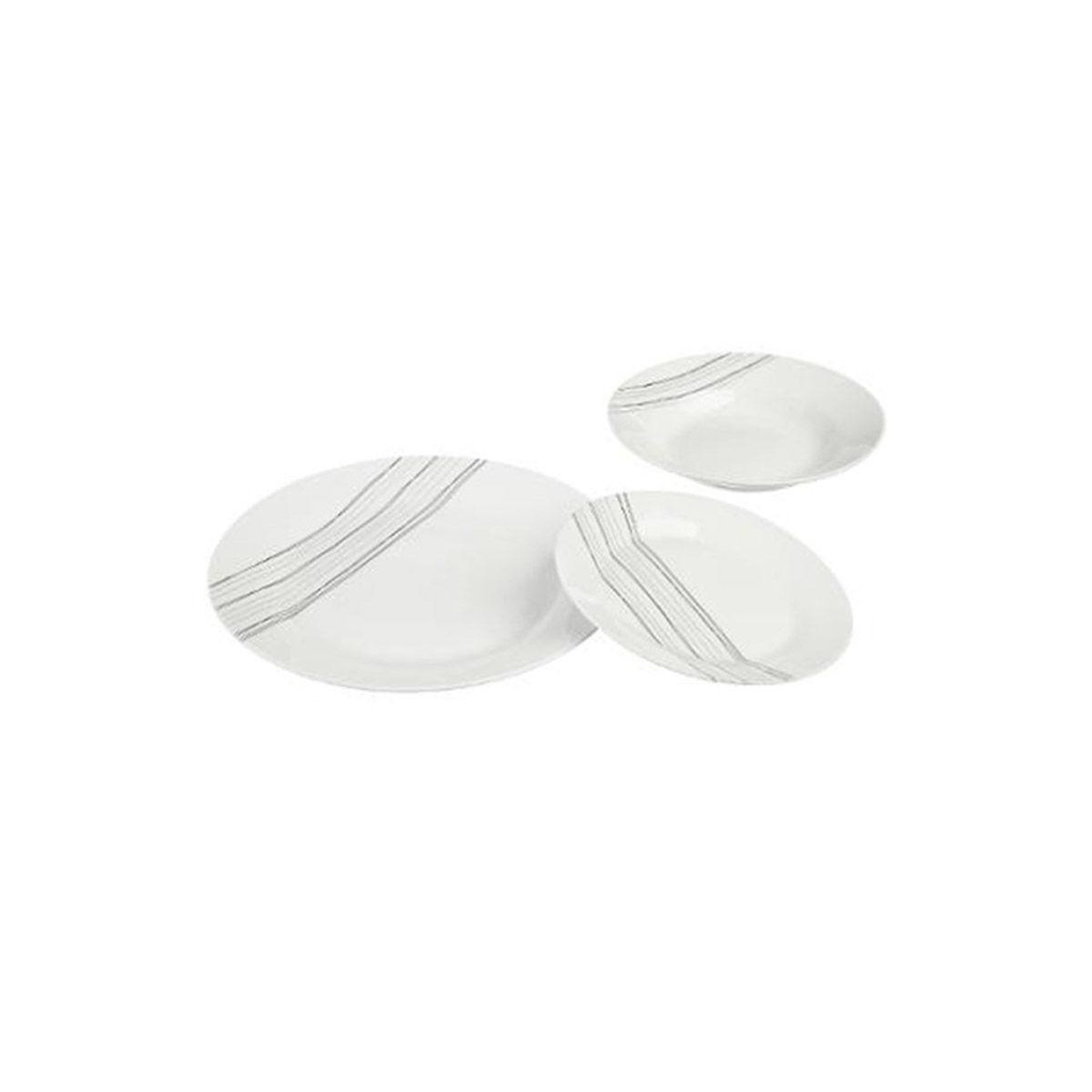 SECRET DE GOURMET Service de table 18 pièces  lignes  27cm blanc