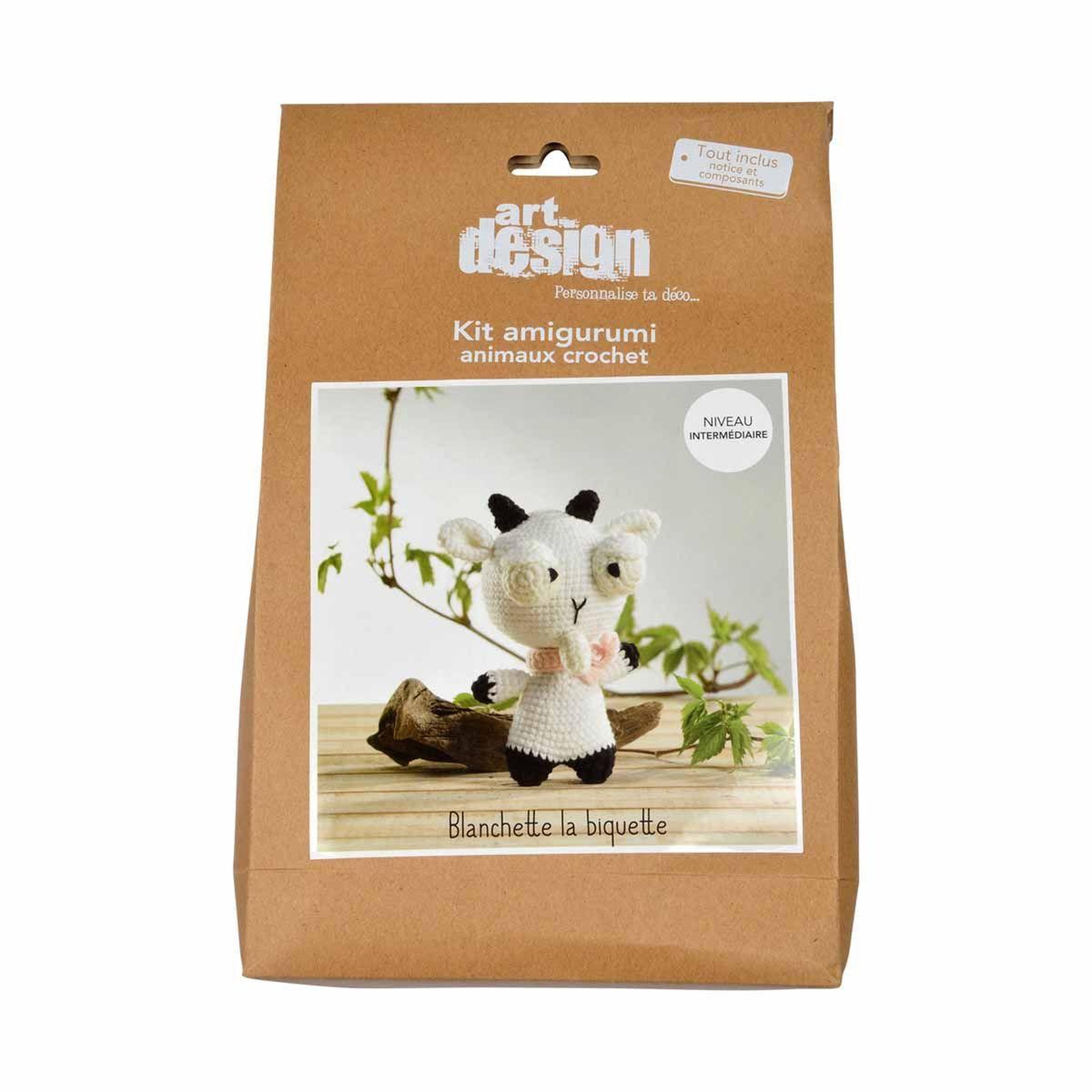 Voir la diapositive 2 : HOMEA Kit Complet Amigurumi  Blanchette la Biquette  17cm Blanc