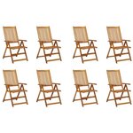 VIDAXL Chaises pliables de jardin lot de 8 Bois d'acacia solide
