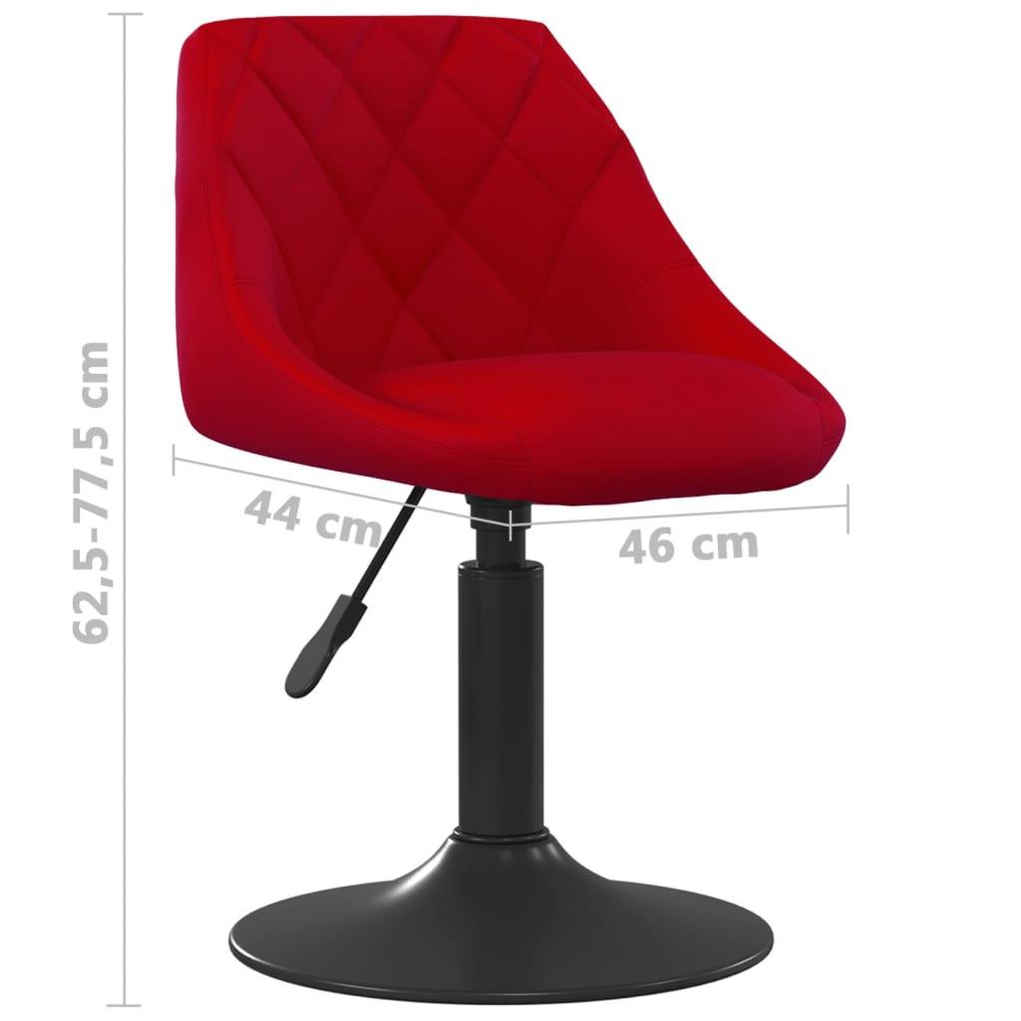 Voir la diapositive 6 : VIDAXL Chaises pivotantes a manger lot de 2 bordeaux velours
