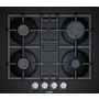 Voir la diapositive 1 : BOSCH Table cuisson gaz 60cm 4 feux noir - pnp6b6b90
