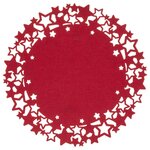 ATMOSPHERA Lot de 6 sets de table de Noël rond motifs étoiles en feutrine Diam. 38 cm - Rouge