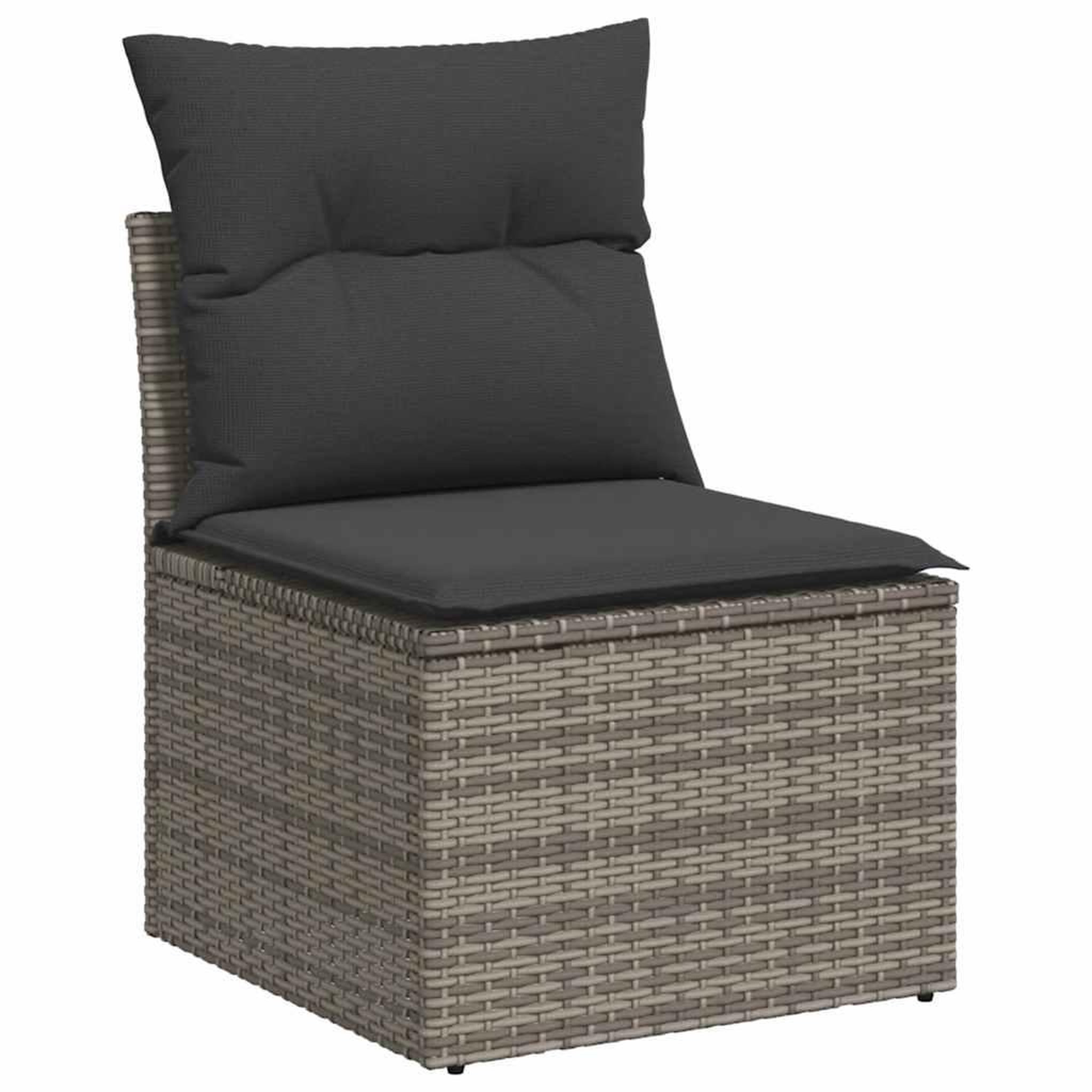 Voir la diapositive 3 : VIDAXL Salon de jardin 11 pcs avec coussins gris resine tressee