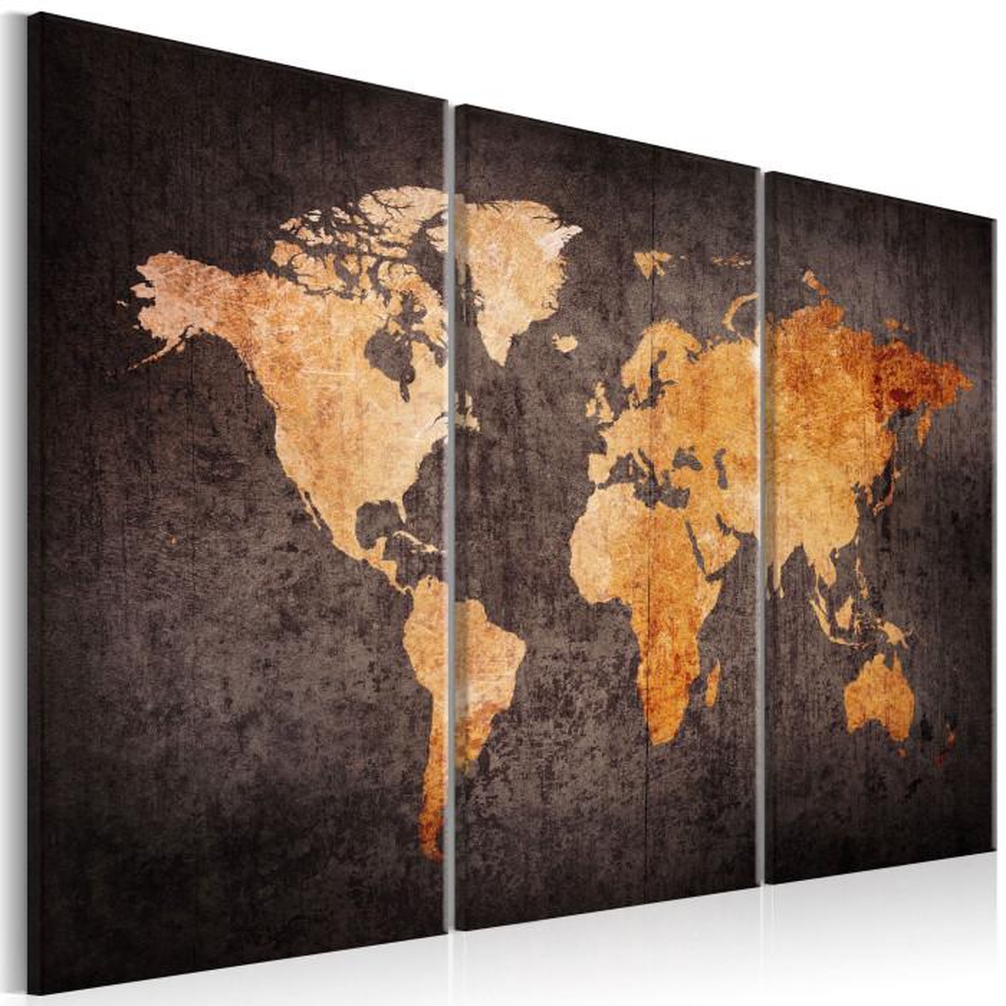 Paris Prix Tableau Imprimé  Chestnut World Map. Coloris disponibles : Multicolore