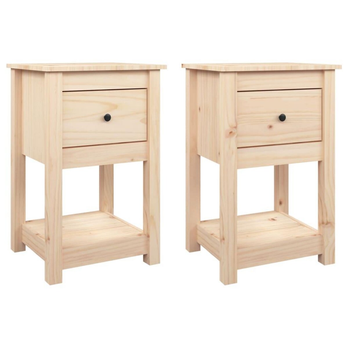 VIDAXL Tables de chevet 2 pcs 40x35x61,5 cm Bois de pin massif