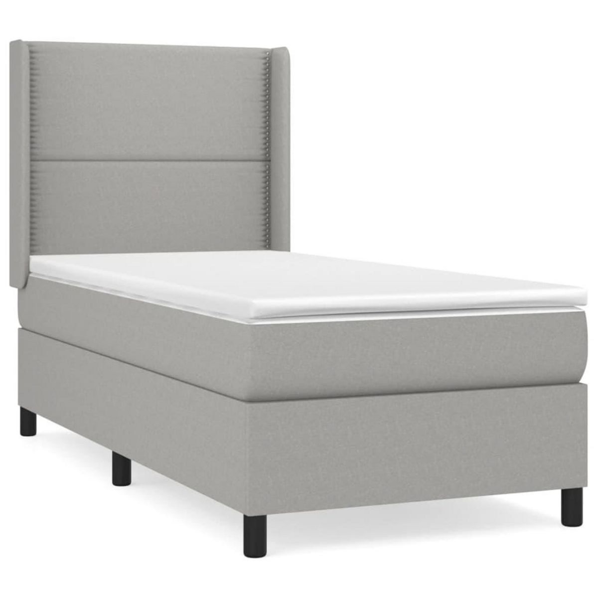 VIDAXL Sommier a lattes de lit avec matelas Gris clair 80x200 cm Tissu