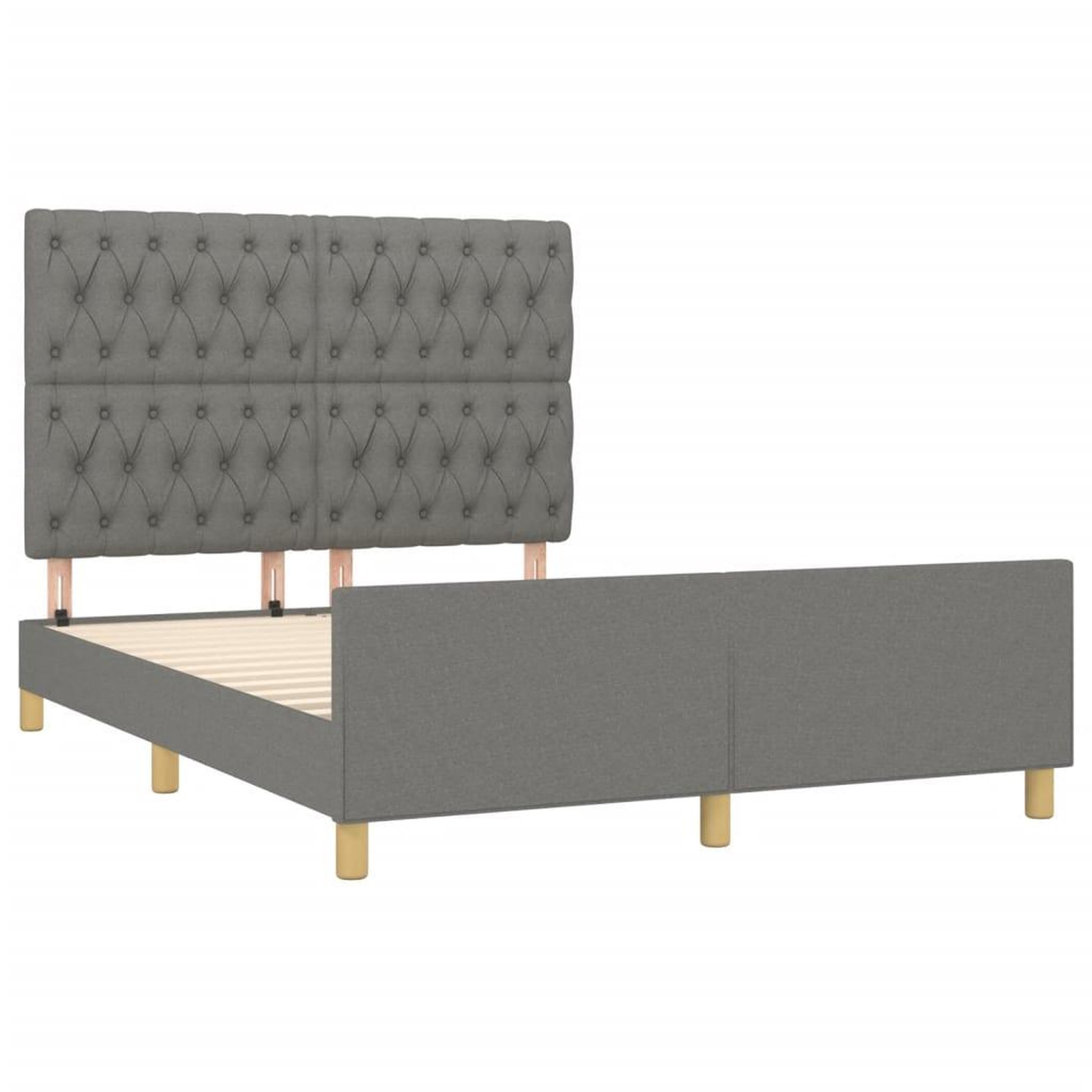 Voir la diapositive 4 : VIDAXL Cadre de lit sans matelas gris fonce 140x200 cm tissu