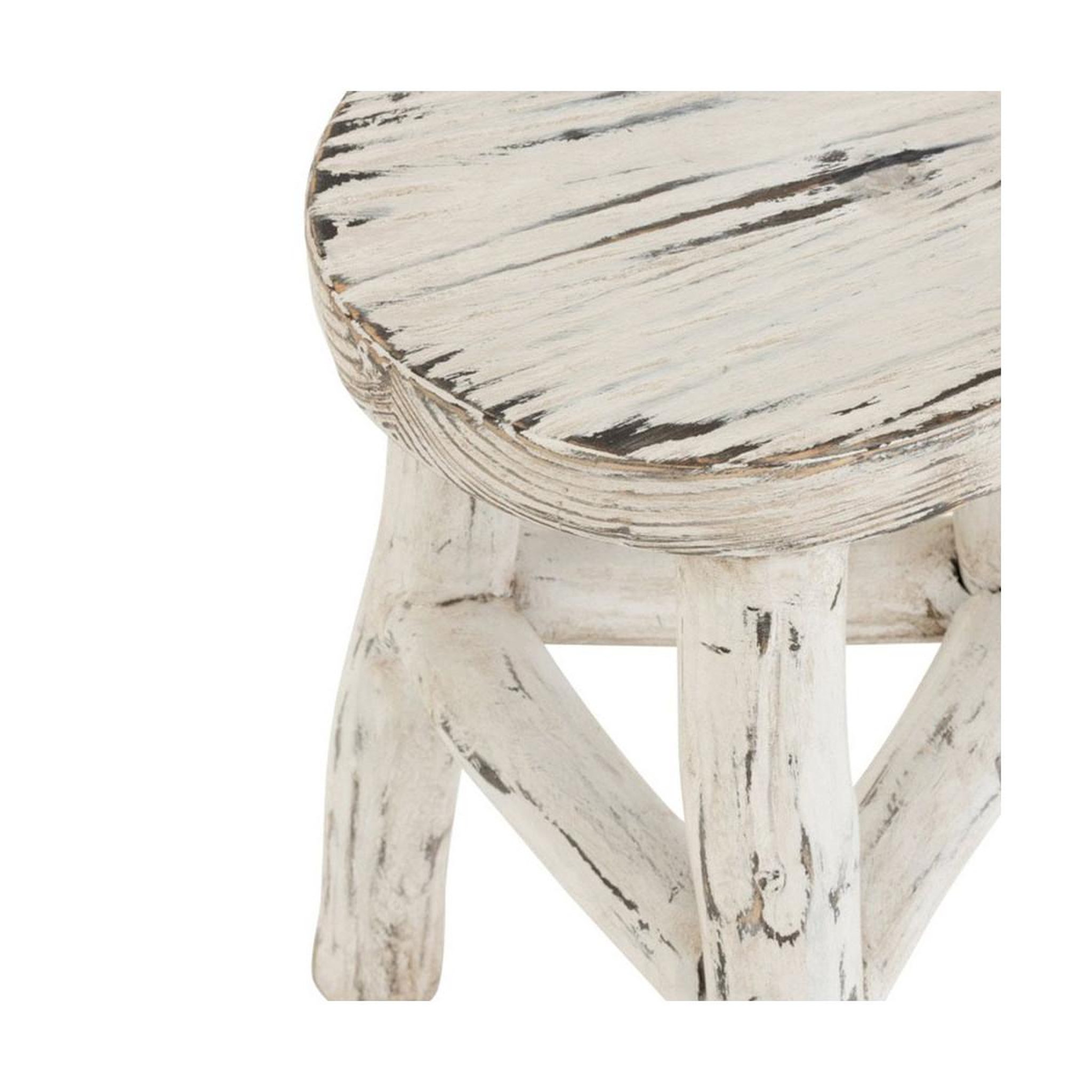 Voir la diapositive 3 : Paris Prix Tabouret Rond en Bois  Menor  50cm Blanc