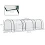 Voir la diapositive 3 : OUTSUNNY Serre de jardin tunnel 3,5L x 1l x 0,8H m 3 portes zippées bâche PVC transparent métal époxy vert