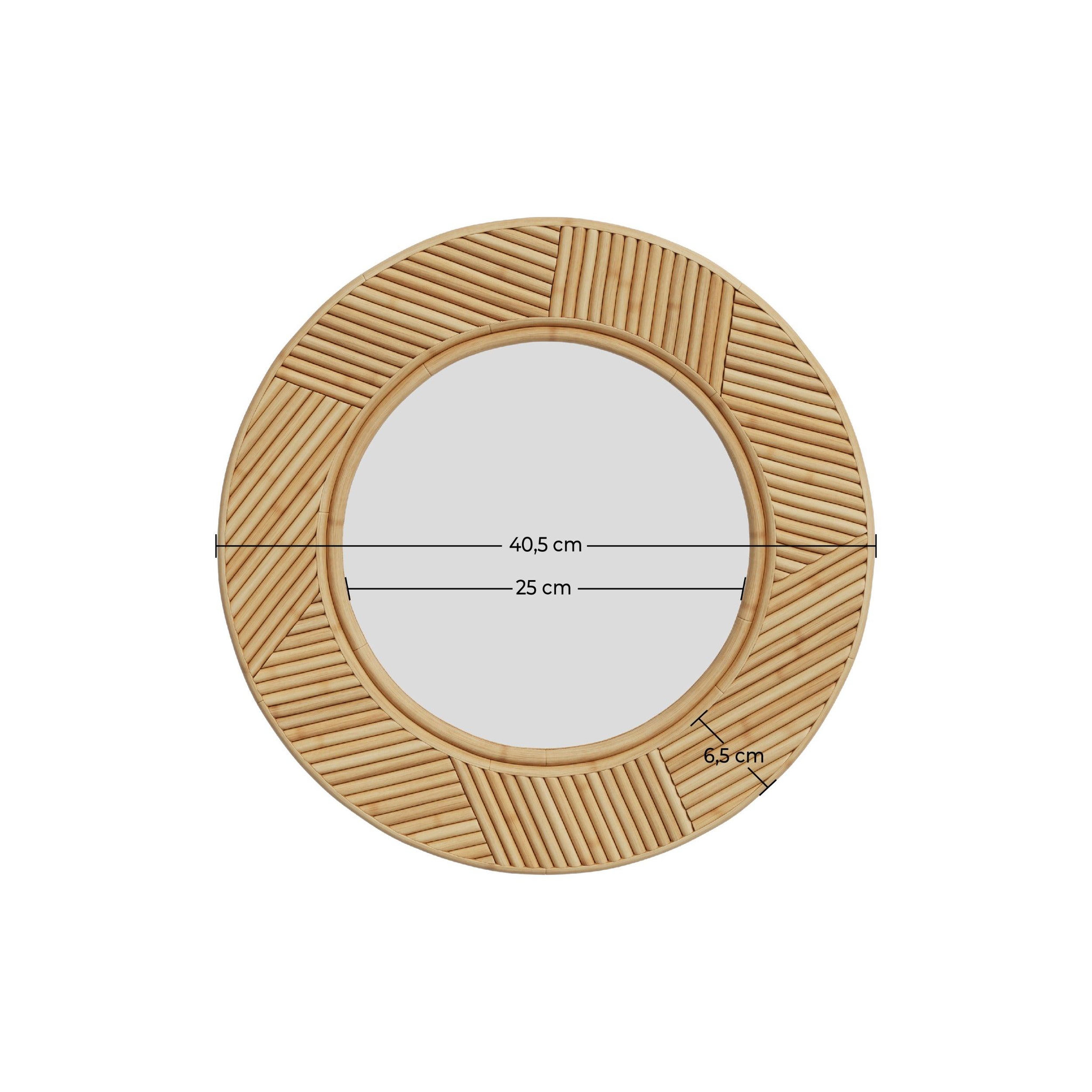 Voir la diapositive 4 : MAISON PAVANE Miroir rond en rotin naturel d40,5 cm-lapta