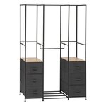 FIVE Penderie 6 tiroirs en tissu et métal TISSA - Gris