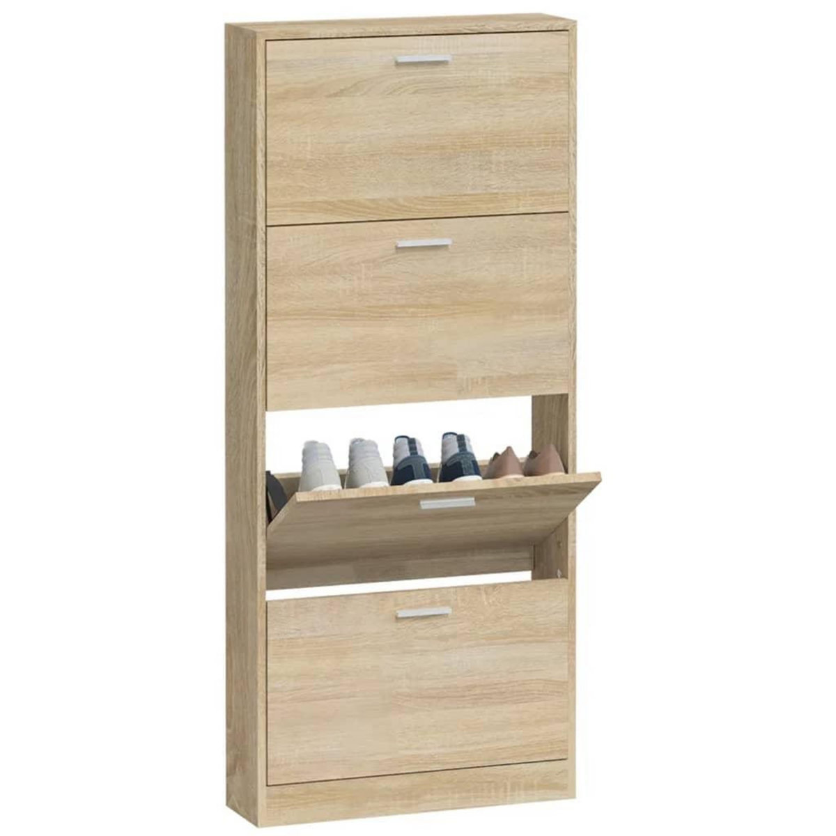 VIDAXL Armoire a chaussures Chene 59x17x150 cm Bois d'ingenierie