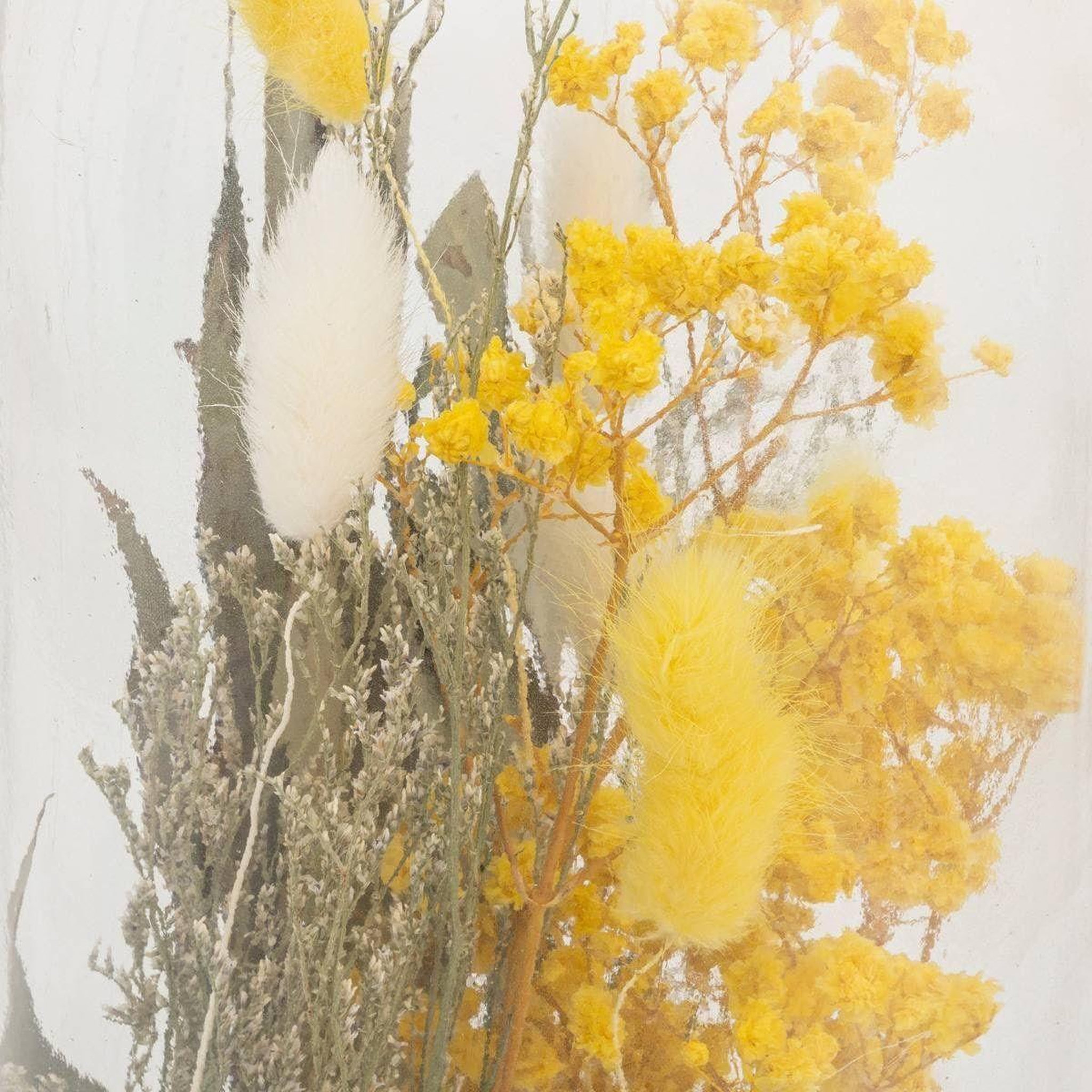 Voir la diapositive 2 : ATMOSPHERA Bouteille déco  fleurs séchées  45cm jaune