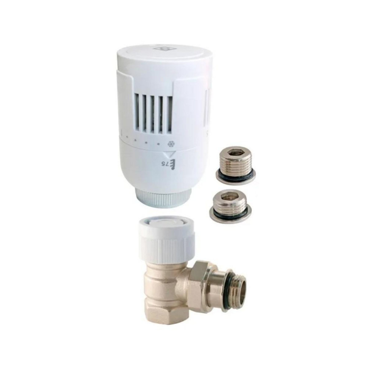 CENTRALE BRICO Robinet thermostatique T303 équerre universel en laiton blanc