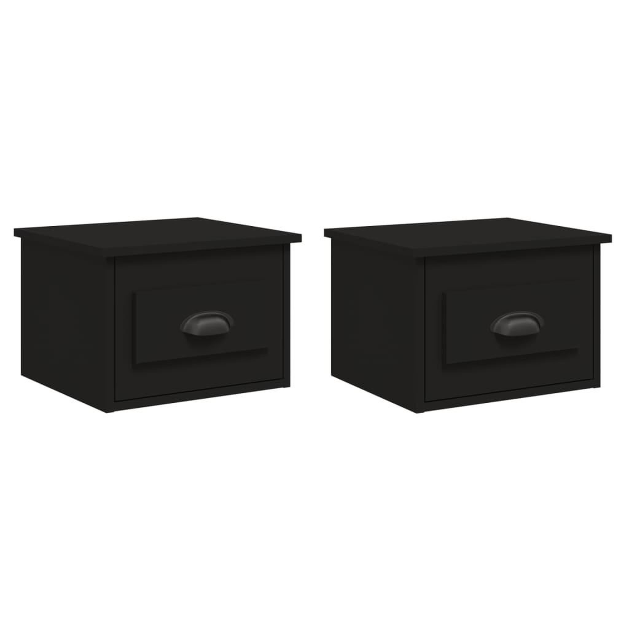Voir la diapositive 2 : VIDAXL Tables de chevet murales 2 pcs noir 41,5x36x28 cm