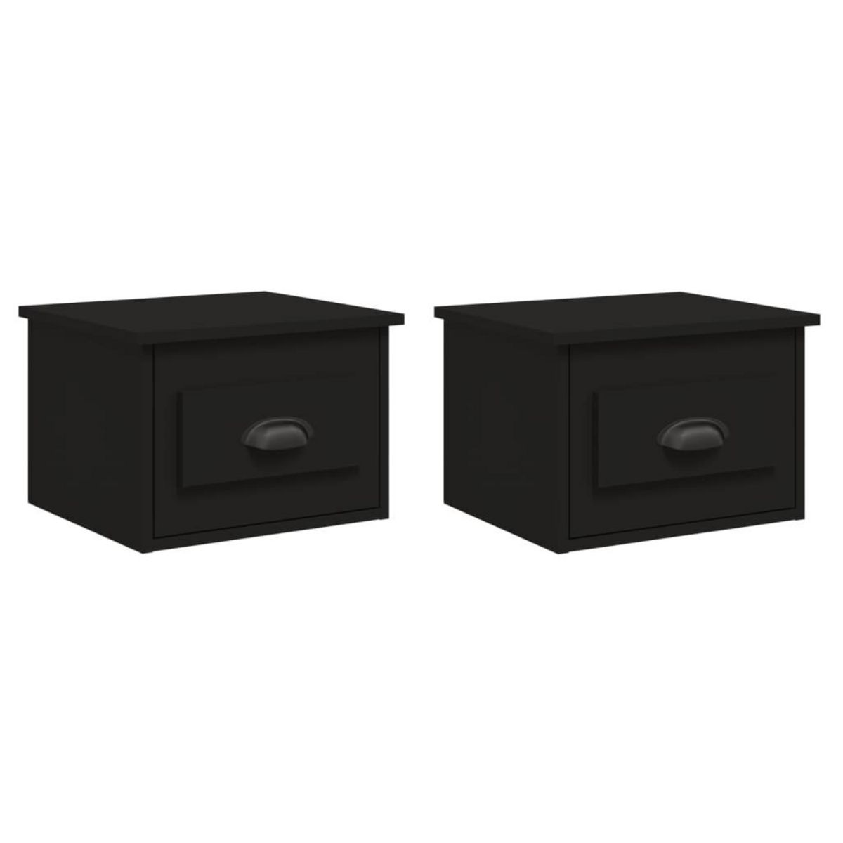 VIDAXL Tables de chevet murales 2 pcs noir 41,5x36x28 cm