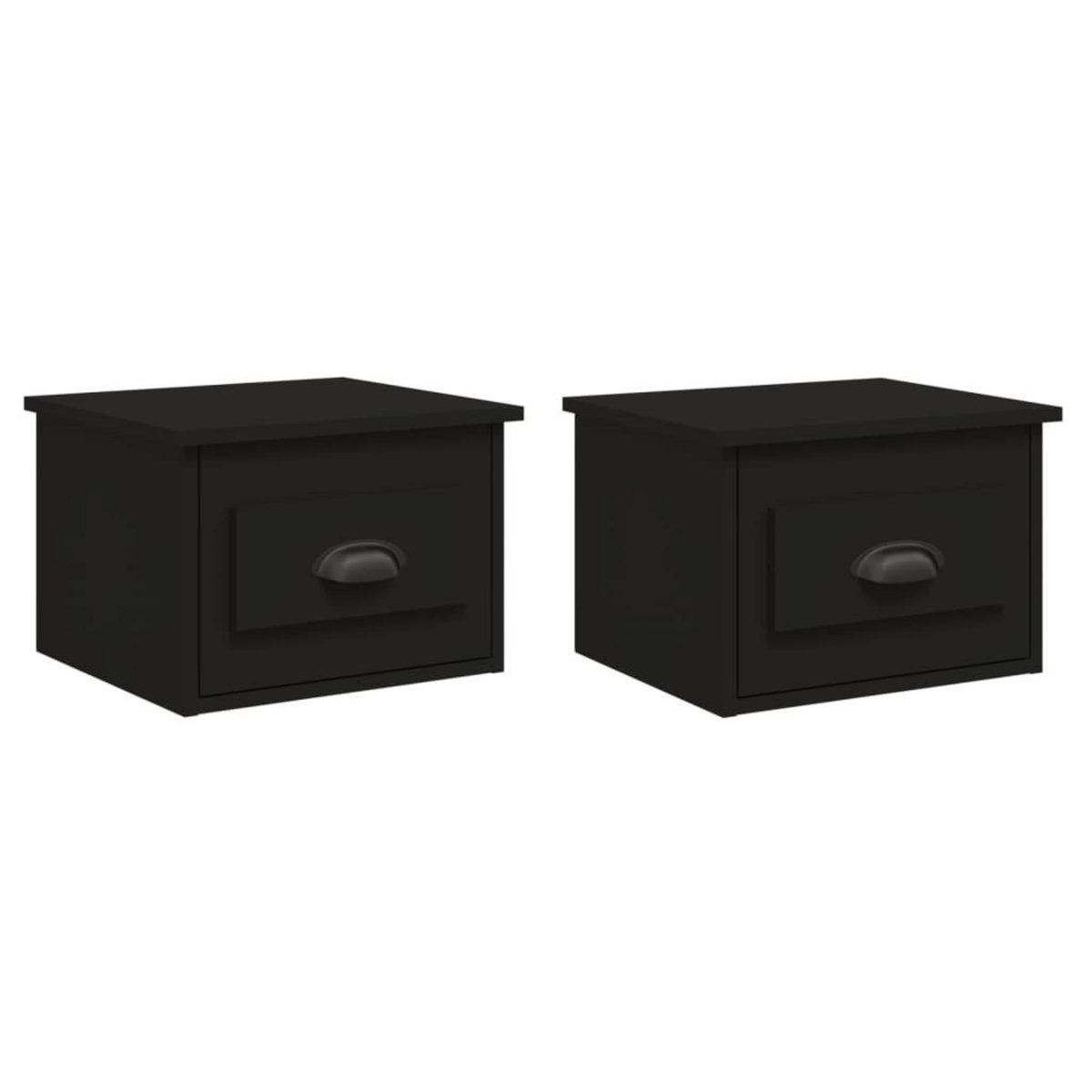 VIDAXL Tables de chevet murales 2 pcs noir 41,5x36x28 cm