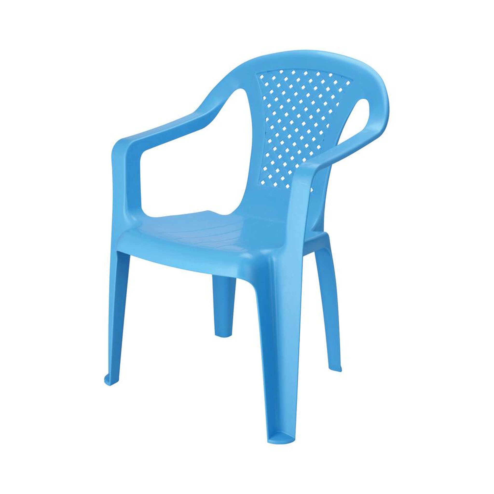 Koopman Koopman international chaise de jardin enfant en plastique bleu avec accoudoirs, modèle kon042810090