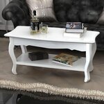 VIDAXL Table basse 2 couches MDF Blanc