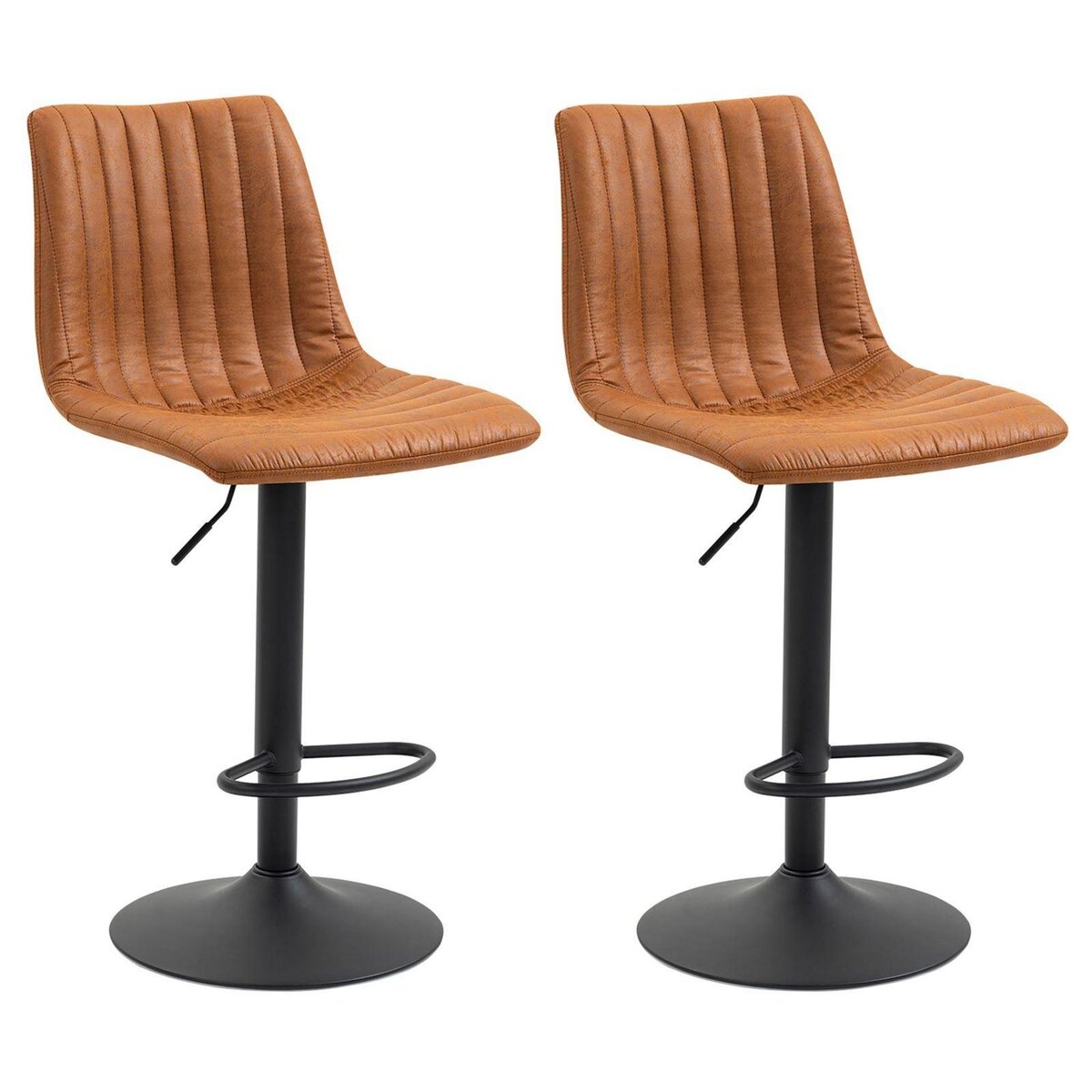 IDIMEX Lot de 2 tabourets de bar VENEZA en tissu suédine