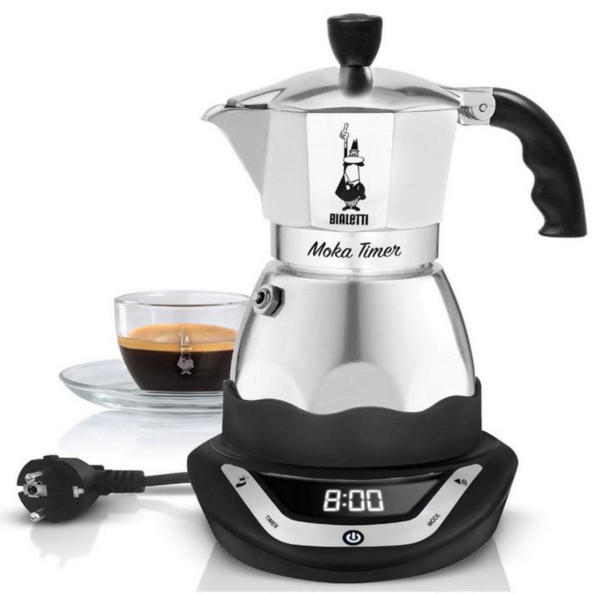 BIALETTI Cafetière italienne électrique 6 tasses inox - 0006093