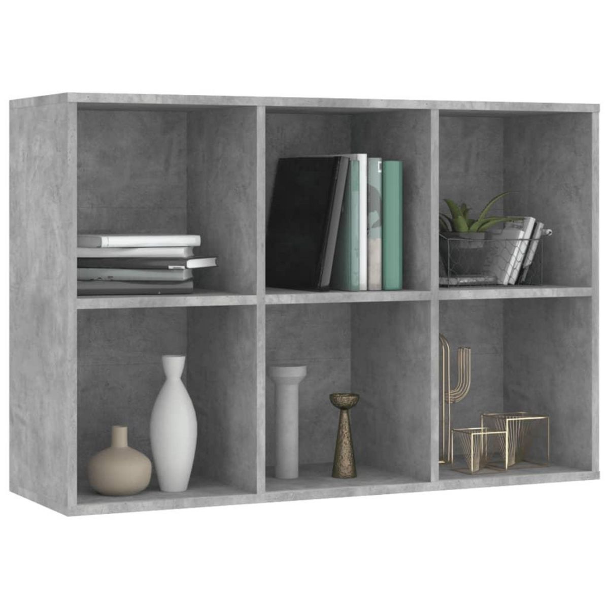 VIDAXL Bibliotheque/Buffet gris beton 66x30x98 cm bois d'ingenierie