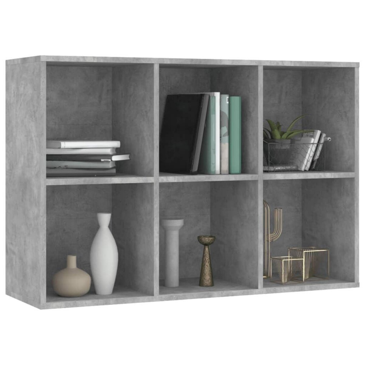 VIDAXL Bibliotheque/Buffet gris beton 66x30x98 cm bois d'ingenierie