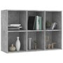 Voir la diapositive 5 : VIDAXL Bibliotheque/Buffet gris beton 66x30x98 cm bois d'ingenierie