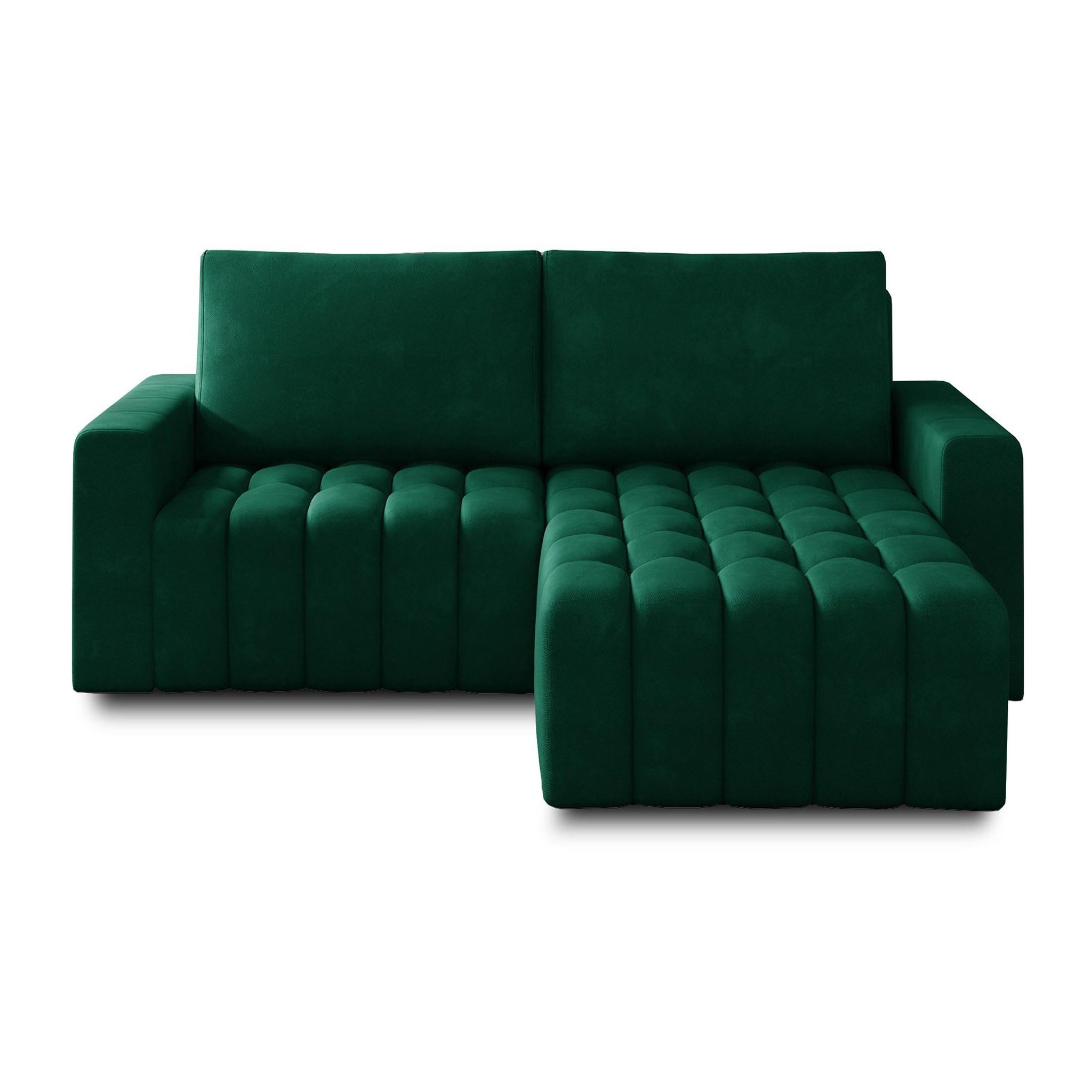 Voir la diapositive 4 : BEST MOBILIER Cordova - canapé d'angle droit 4 places convertible avec coffre en velours