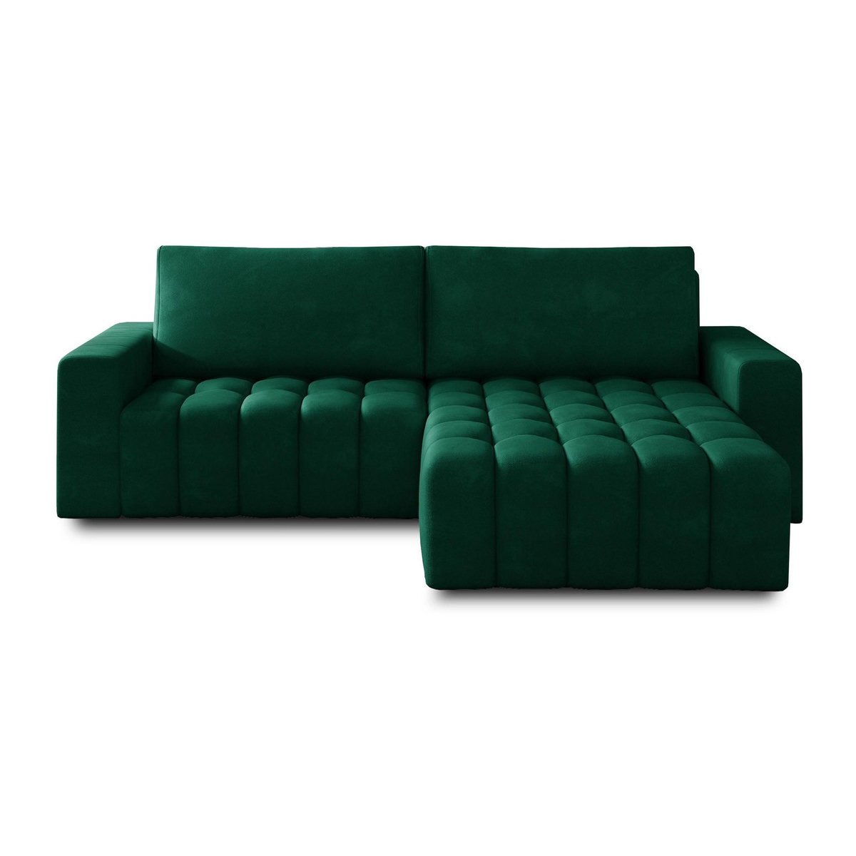 BEST MOBILIER Cordova - canapé d'angle droit 4 places convertible avec coffre en velours