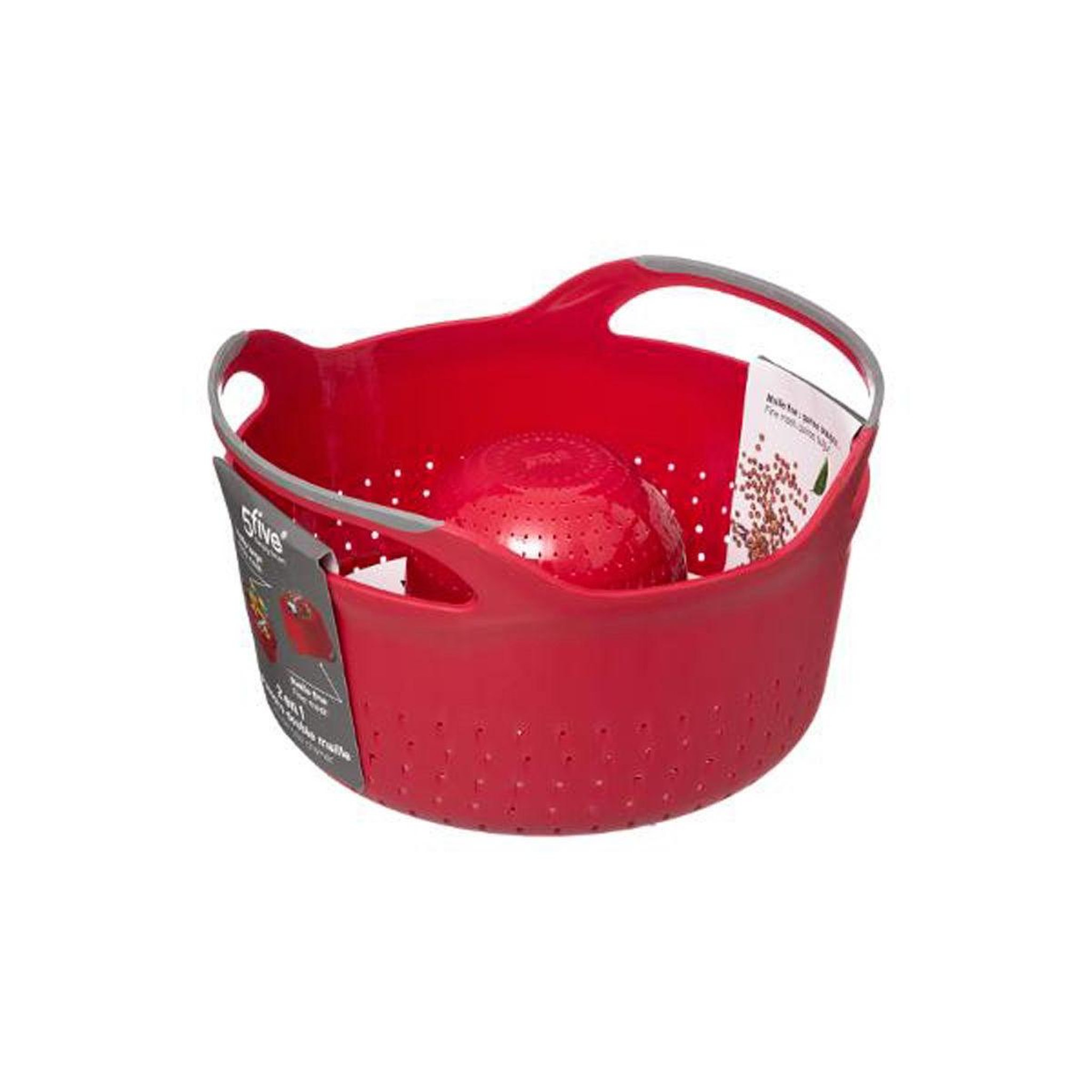 Voir la diapositive 4 : FIVE Passoire double maille  néo  25cm rouge