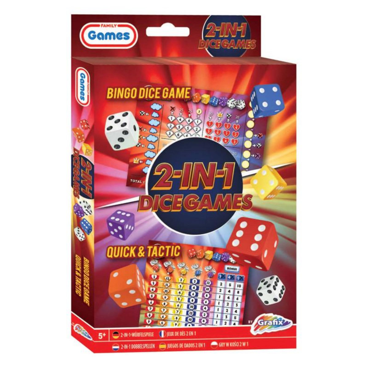 GRAFIX Grafix - Dice Games 2in1 (Bingo Dice & Quick and Tactic) 300065