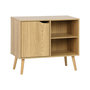 Voir la diapositive 1 : SWEEEK Buffet de rangement effet frêne 1 porte. 2 étagères. buffet bas. 80cm