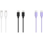 ESSENTIEL B Câble USB C pack 3 câbles USB-C 1M Blanc/Noir/Mauve
