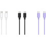 Voir la diapositive 1 : ESSENTIEL B Câble USB C pack 3 câbles USB-C 1M Blanc/Noir/Mauve
