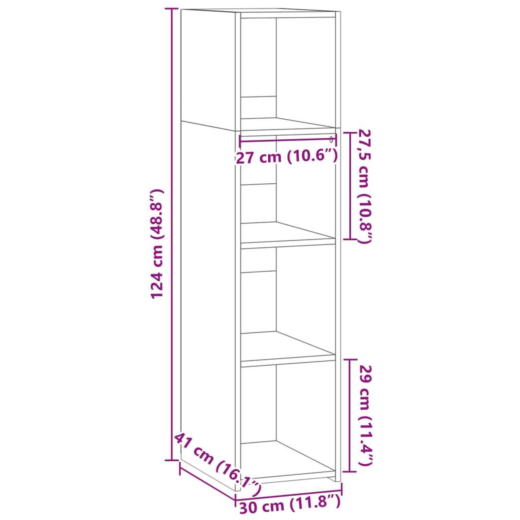 Voir la diapositive 6 : VIDAXL Buffet noir 30x41x124 cm bois d'ingenierie