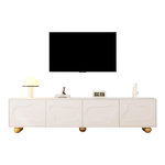 MERAX Meuble tv blanc 180 cm panneau de particules