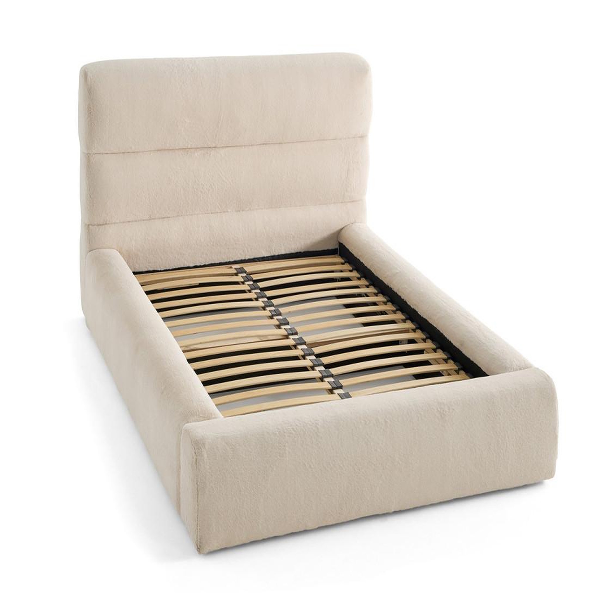 Voir la diapositive 3 : LISA DESIGN Sunset - lit coffre - 160x200 cm - sommier inclus - en fausse fourrure