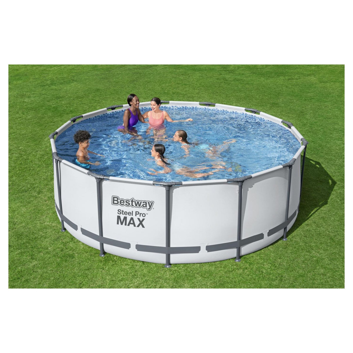 BESTWAY Piscine tubulaire ronde - Blanche - 3,96 x 1,22 m - Steel Pro Max™
