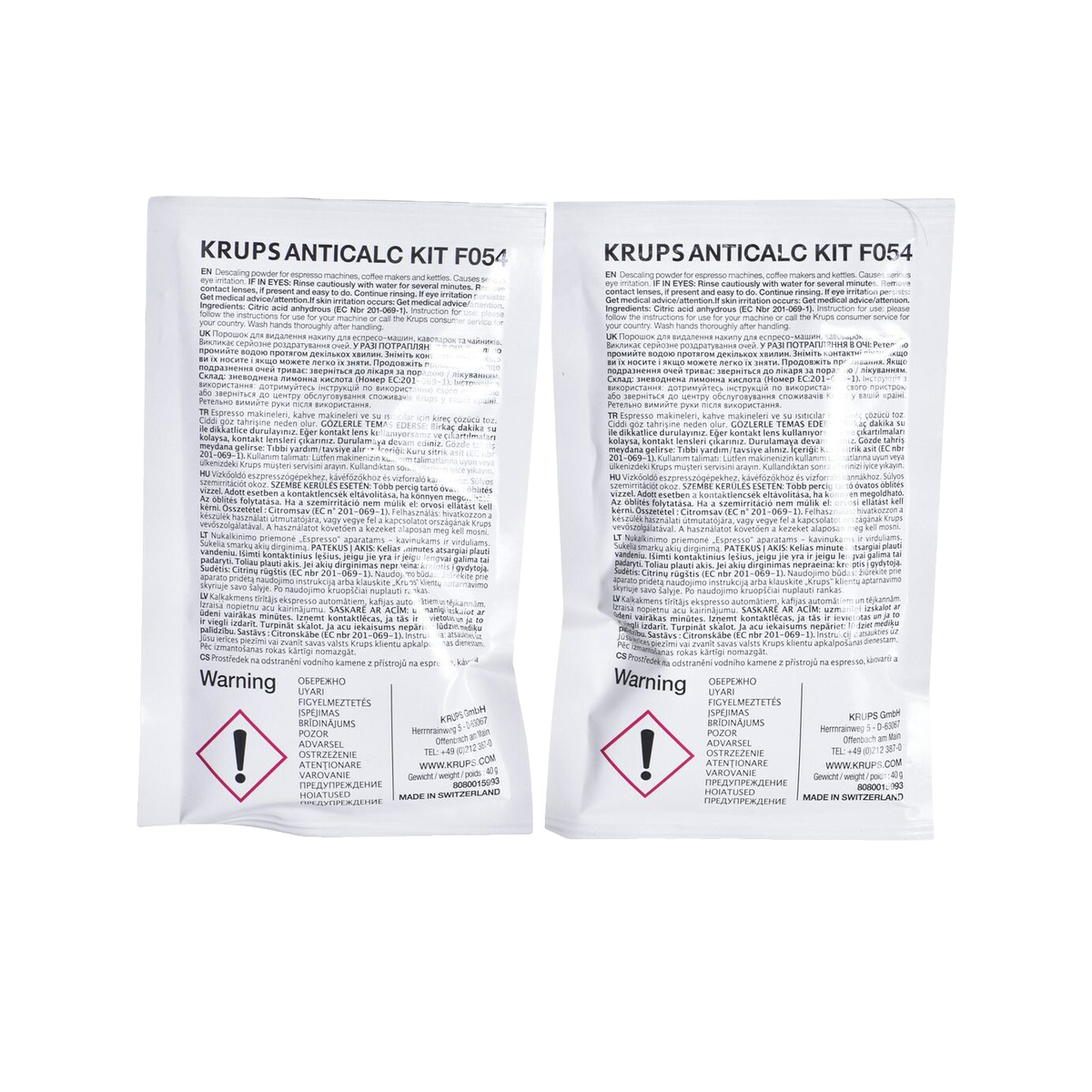Voir la diapositive 2 : KRUPS décapant f054001b 2 sachets