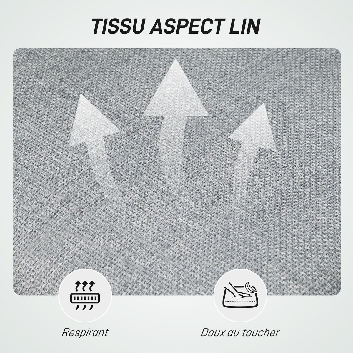 HOMCOM Chaise de bureau tissu grand confort réglable fonction à bascule gris