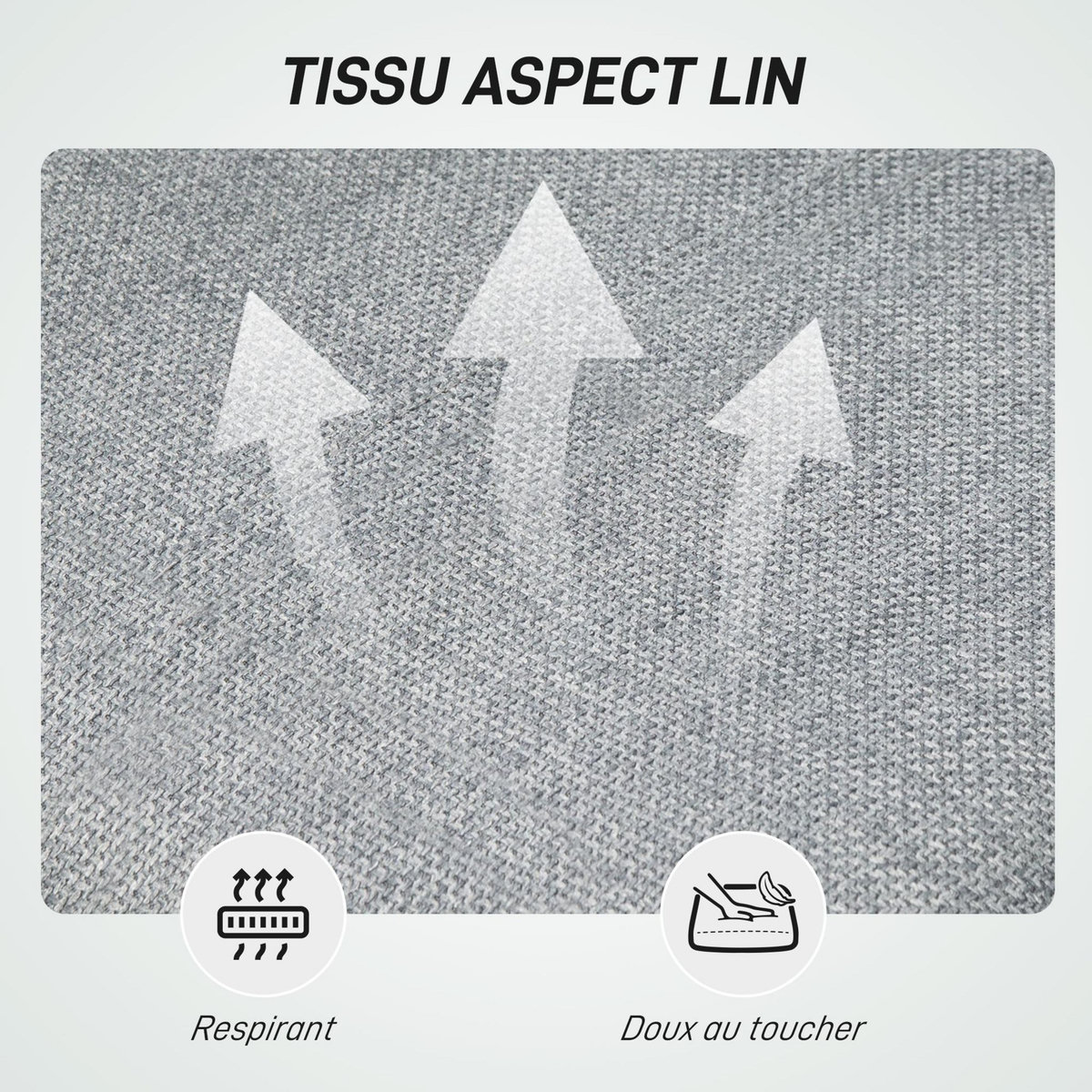 HOMCOM Chaise de bureau tissu grand confort réglable fonction à bascule gris