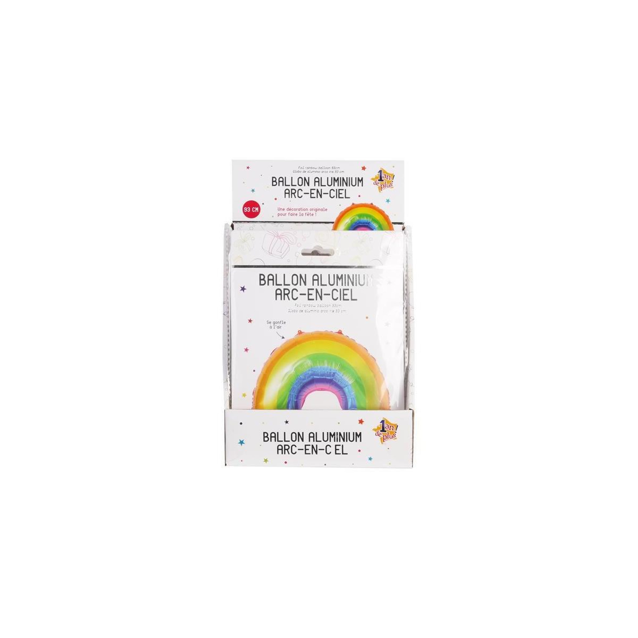 Voir la diapositive 2 : PARTY TIME Ballon Aluminium  Arc en Ciel  93cm Multicolore
