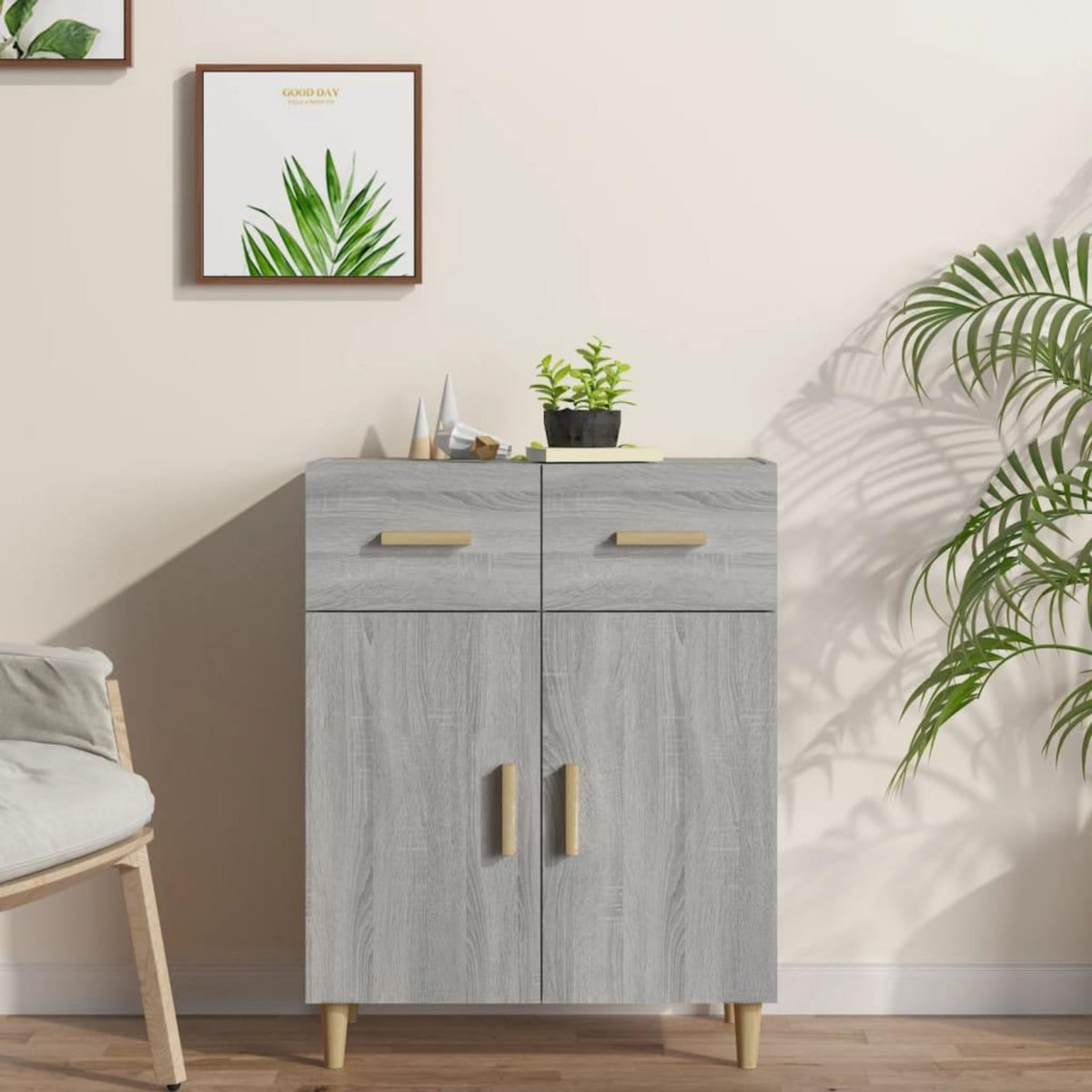 VIDAXL Buffet Sonoma gris 69,5x34x89 cm Bois d'ingenierie