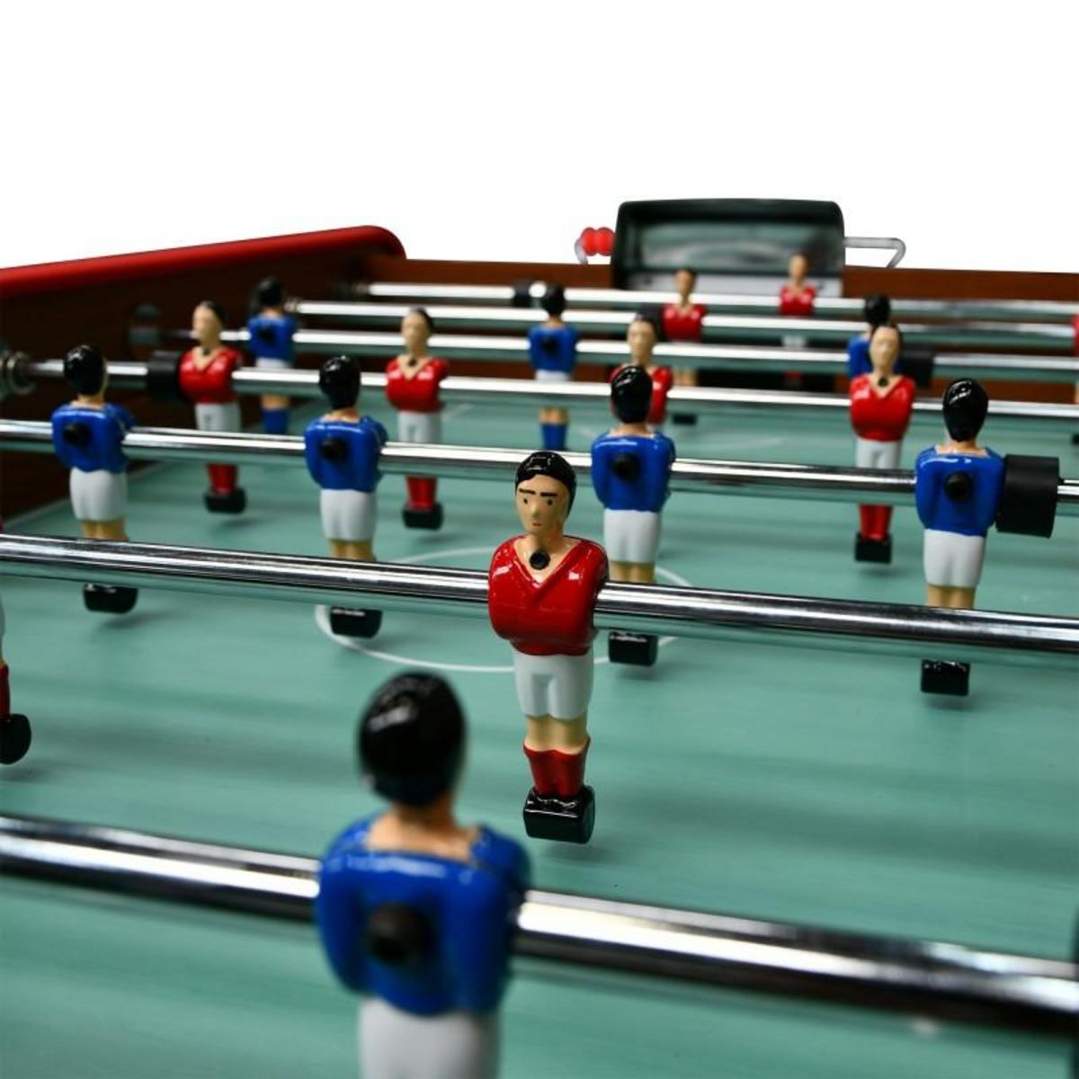 PLAY4FUN Baby-foot DELUXE type Bistrot - 151 x 77 x 91 cm - Table de Baby-foot avec barres téléscopiques et Balles Lièges Inclus