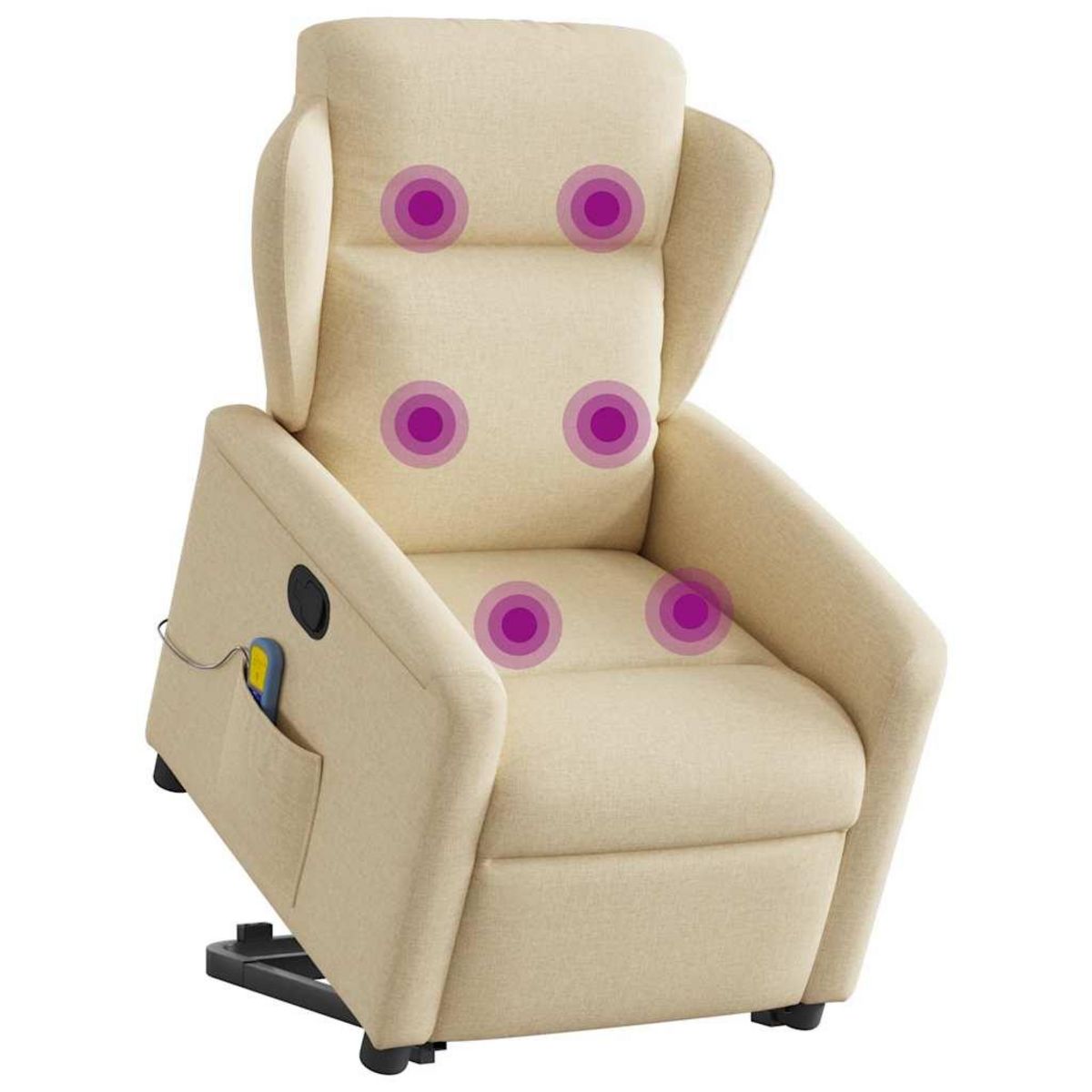 VIDAXL Fauteuil inclinable de massage Creme Tissu
