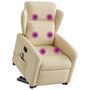Voir la diapositive 3 : VIDAXL Fauteuil inclinable de massage Creme Tissu
