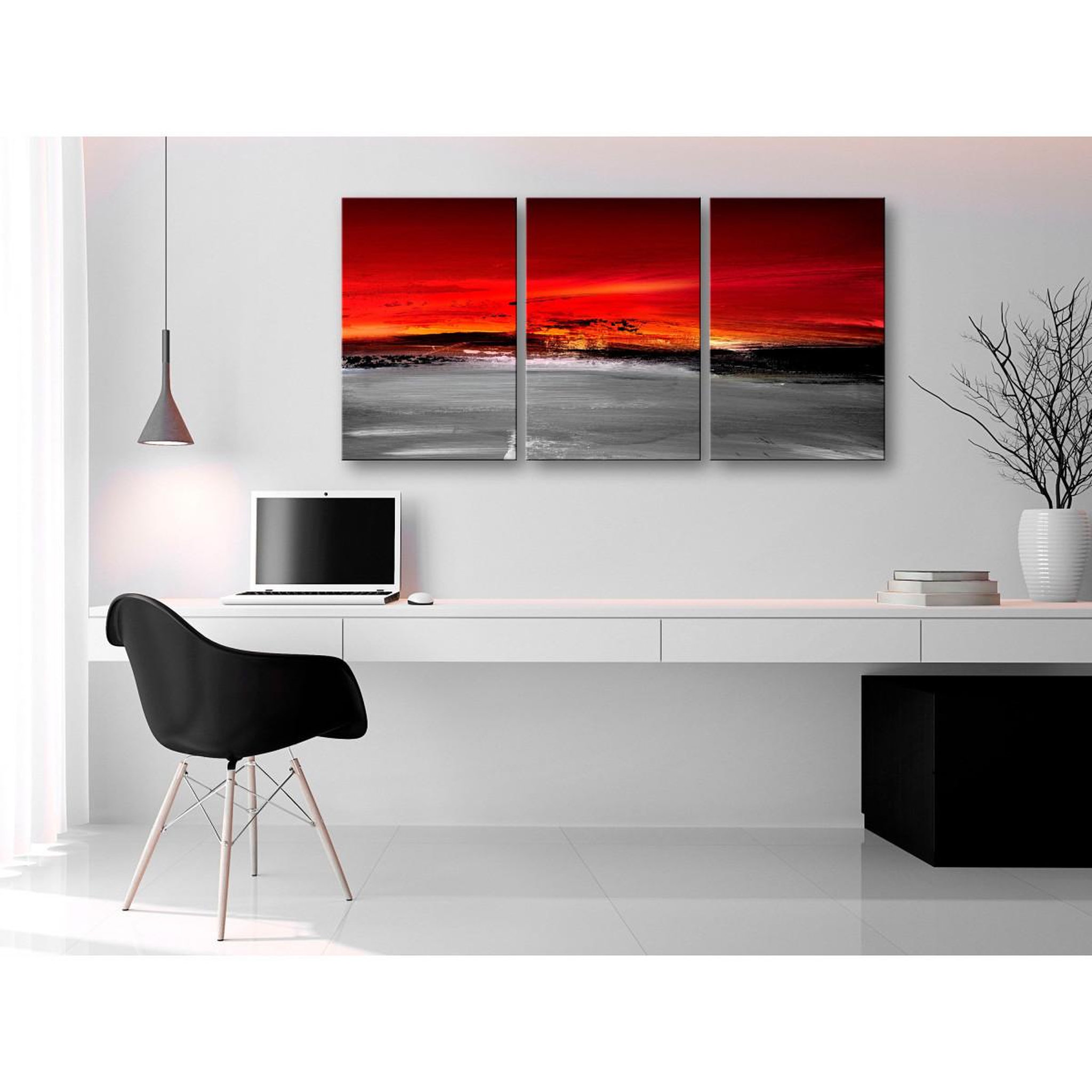 Voir la diapositive 2 : Paris Prix Tableau Imprimé 3 Panneaux  Crimson Landscape