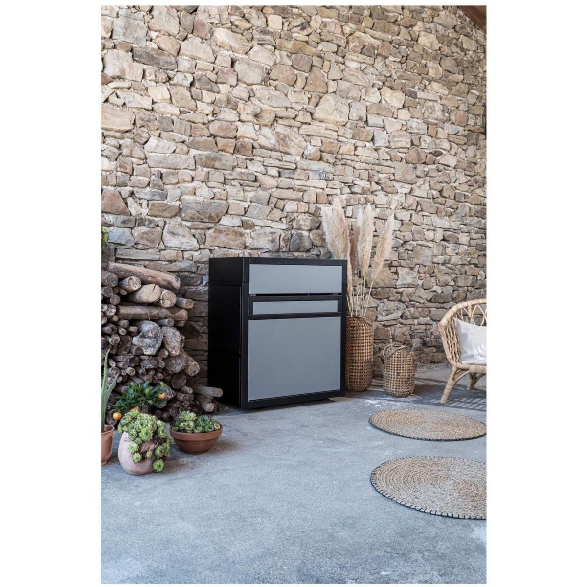 FORGE ADOUR Couvercle plancha CPAPC NG 75 Noir/Gris pour Chariot 75